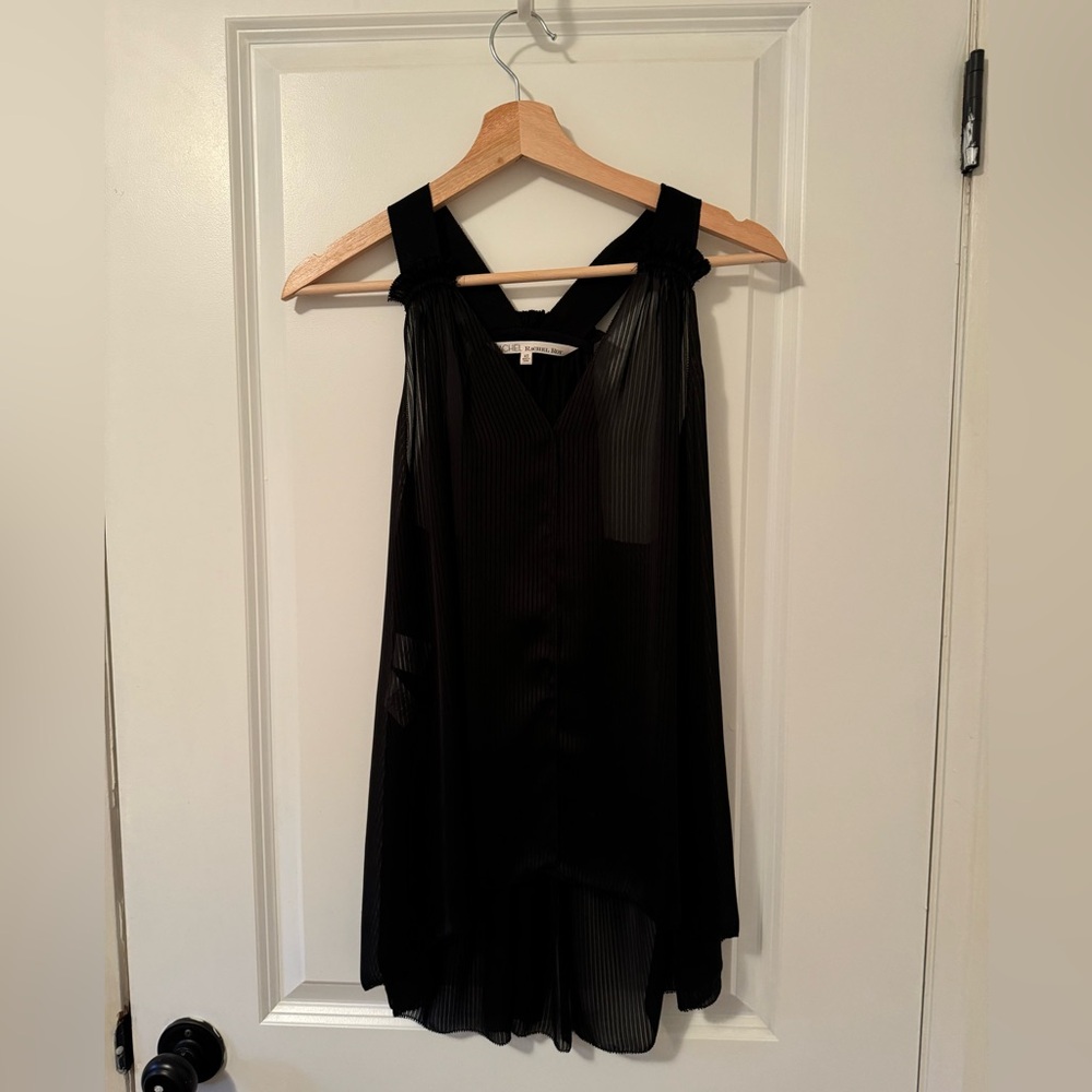 Rachel Roy Black XS Sheer Top